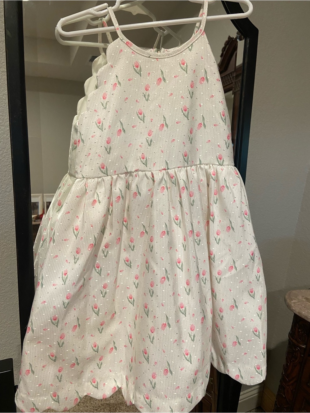 Rachel Zoe White Sundress with Pink Floral Print
